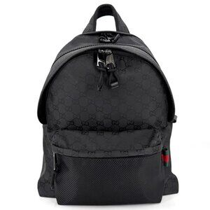 Gucci Backpack GG Web Stripe Nylon Black